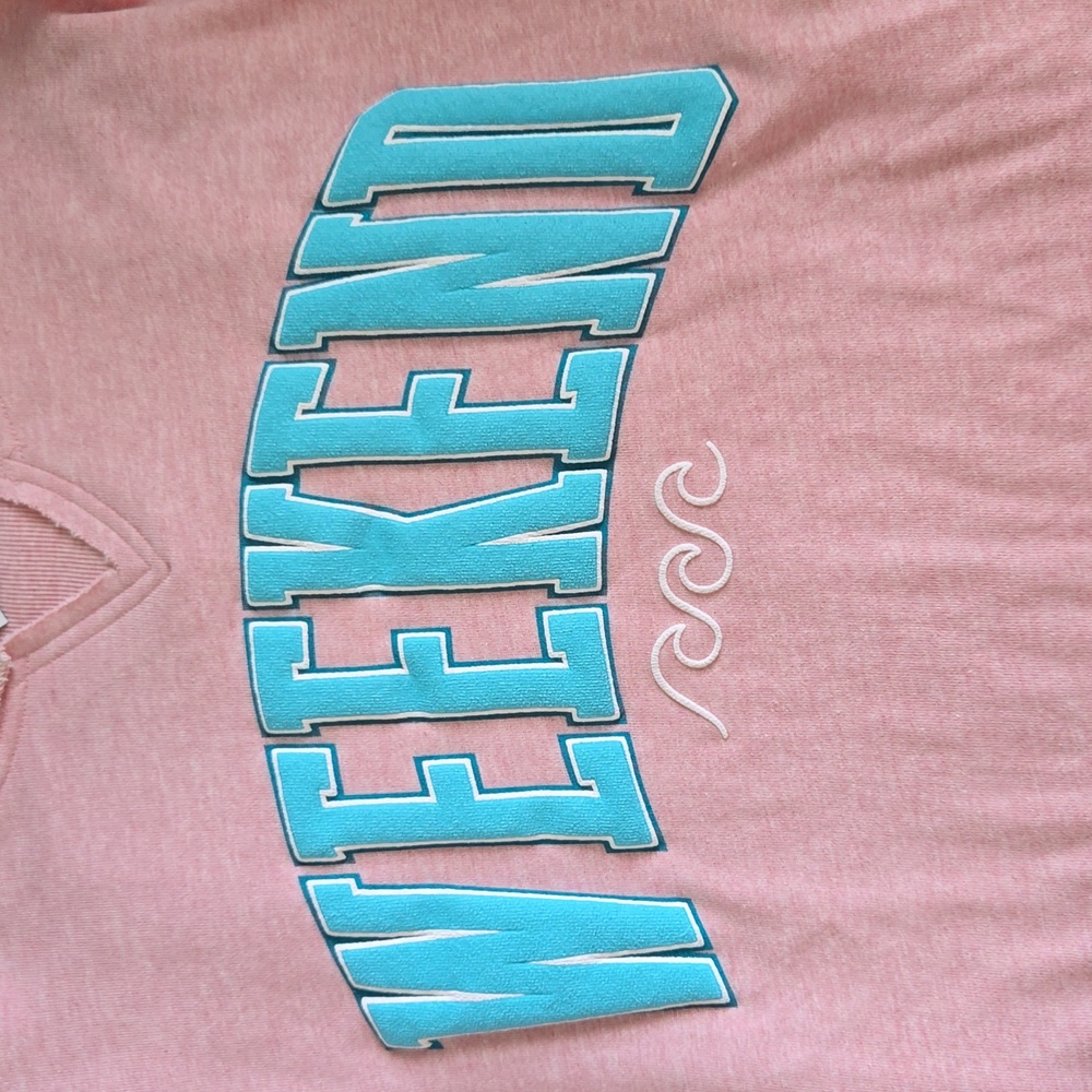 NWT Simply Southern Weekend Boxy Pullover Sweatshirt Rosy Pink - Picture 3 of 6